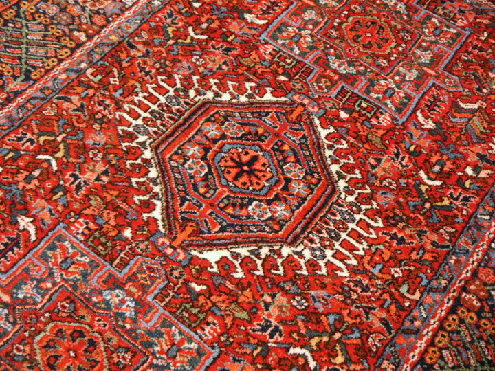 Vintage Karaja Heriz Rug 6 × 5 ft (195 × 147 cm) Geometric Red | 14865