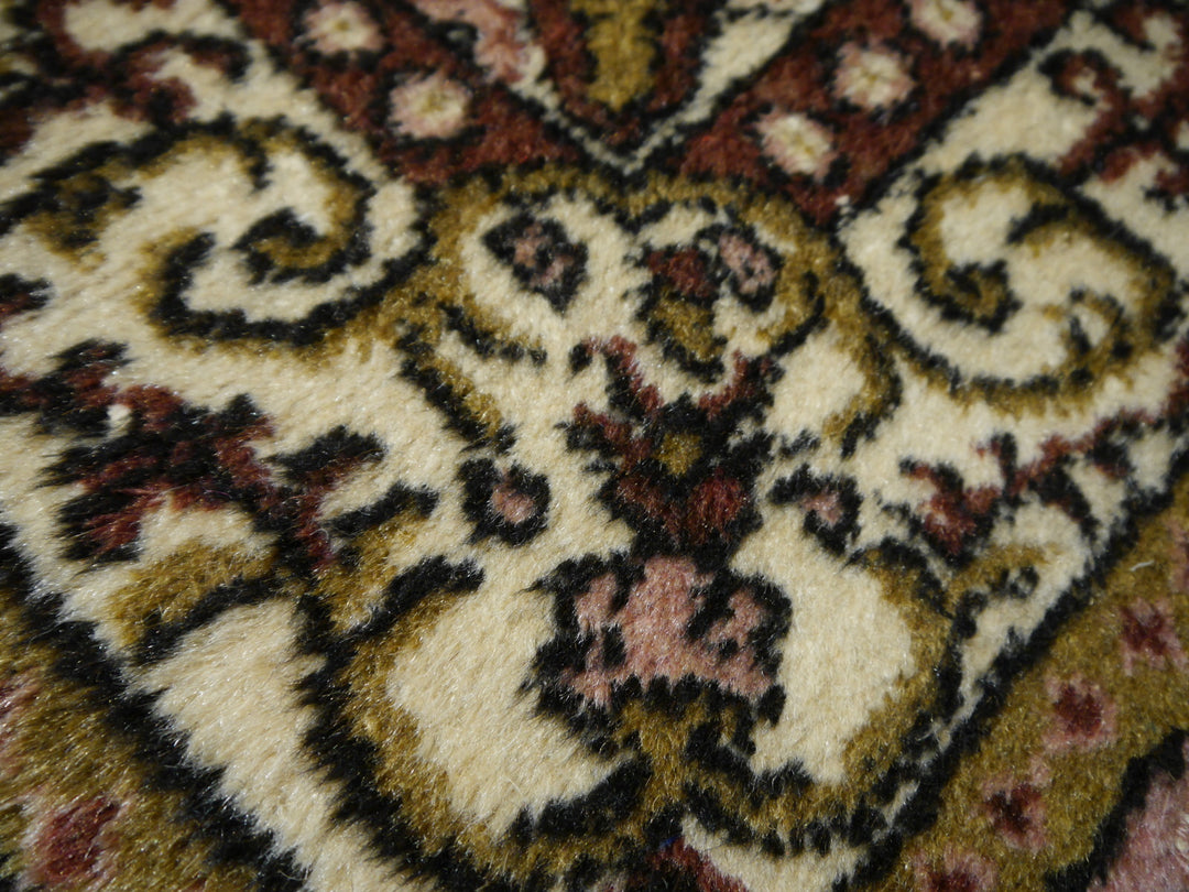 Oushak Vintage Turkish rug 7 x 4 ft Beige, Pink. Brown, Olive