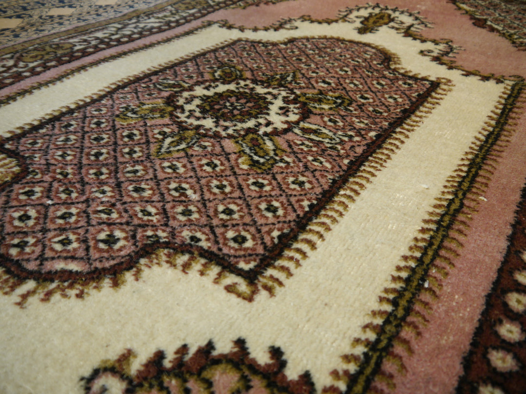 Ladik Teppich Türkisch Vintage Medaillon Altrosa Elfenbein 122 × 205 cm | 15038