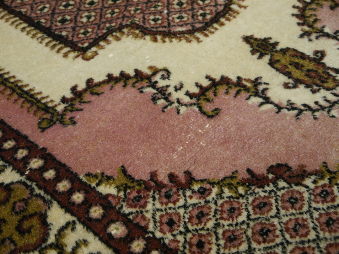 Ladik Teppich Türkisch Vintage Medaillon Altrosa Elfenbein 122 × 205 cm | 15038