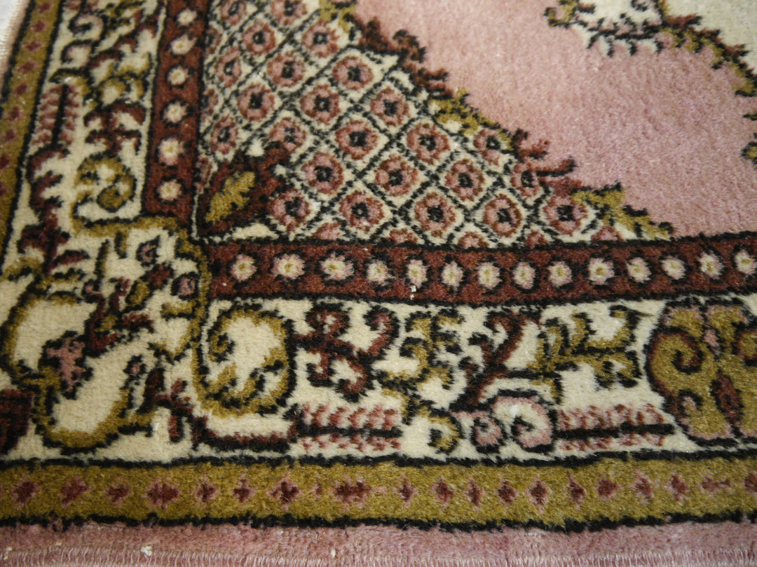 Ladik Teppich Türkisch Vintage Medaillon Altrosa Elfenbein 122 × 205 cm | 15038
