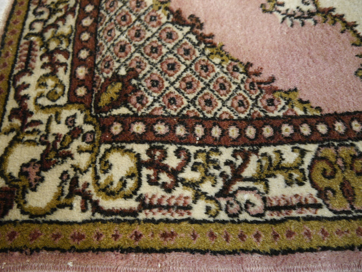 Ladik Teppich Türkisch Vintage Medaillon Altrosa Elfenbein 122 × 205 cm | 15038