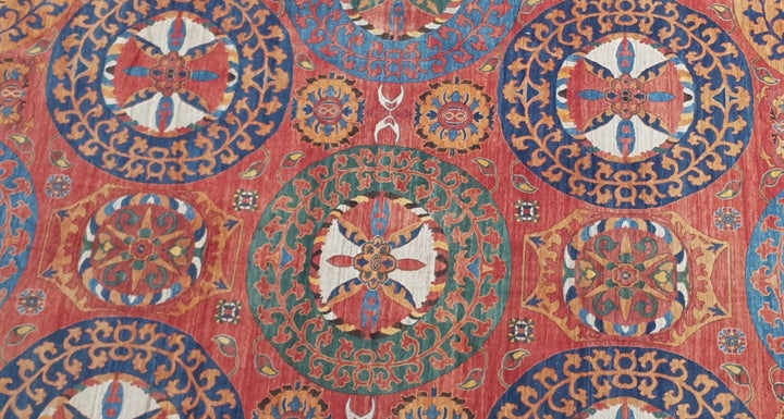Palatial and huge palace size, oversized rug, hand-knotted wool.  It was part of the set on the movie SPENCER with Kristen Stewart. 