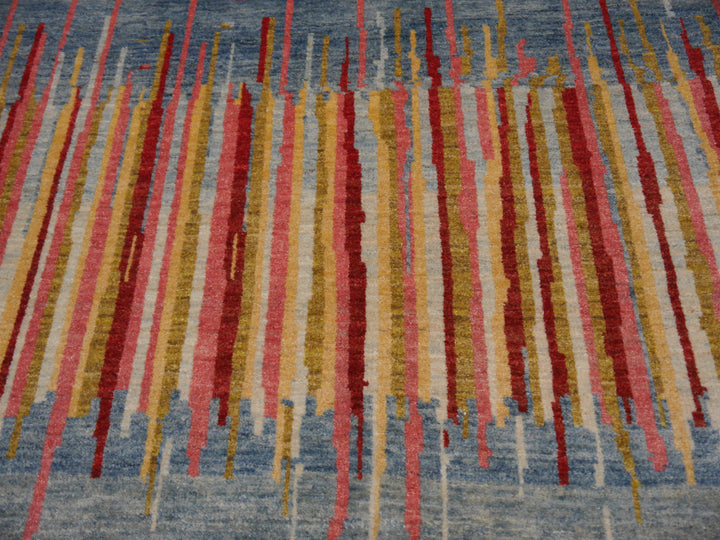 Edelgrund Design Rug 7 x 5 ft Veggie dyes Blue Pink