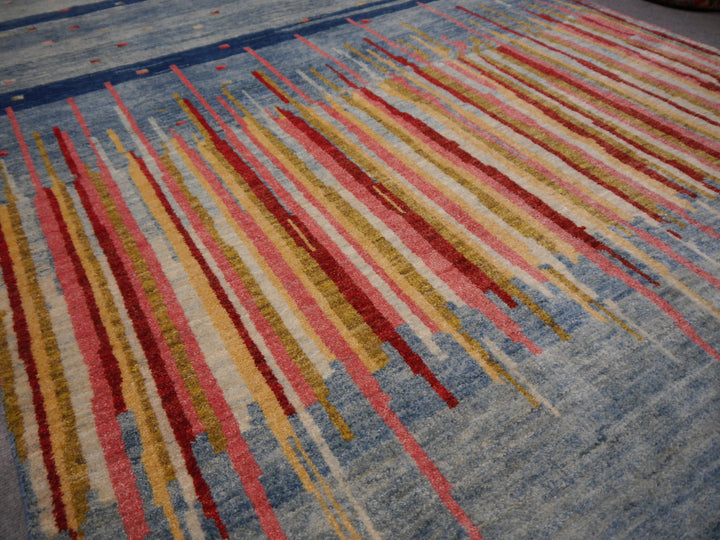 Edelgrund Design Rug 7 x 5 ft Veggie dyes Blue Pink