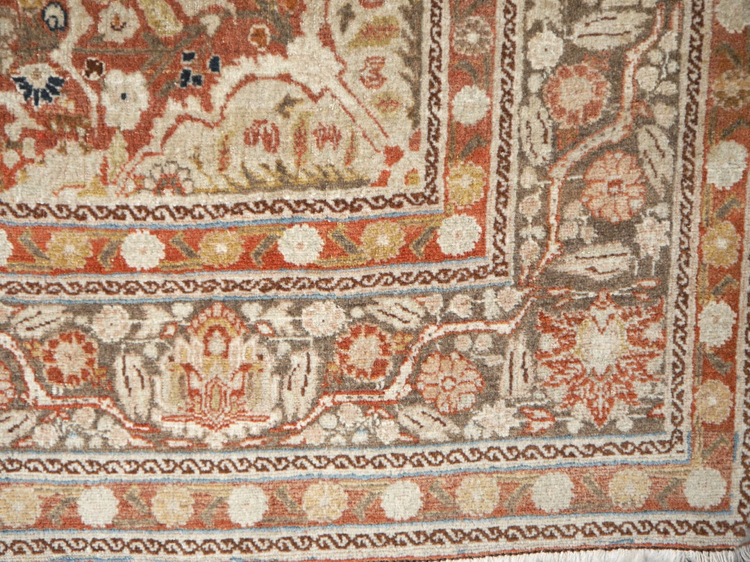 Tabriz Antique Rug 6 x 4 ft Haji Jalili Muted Vintage