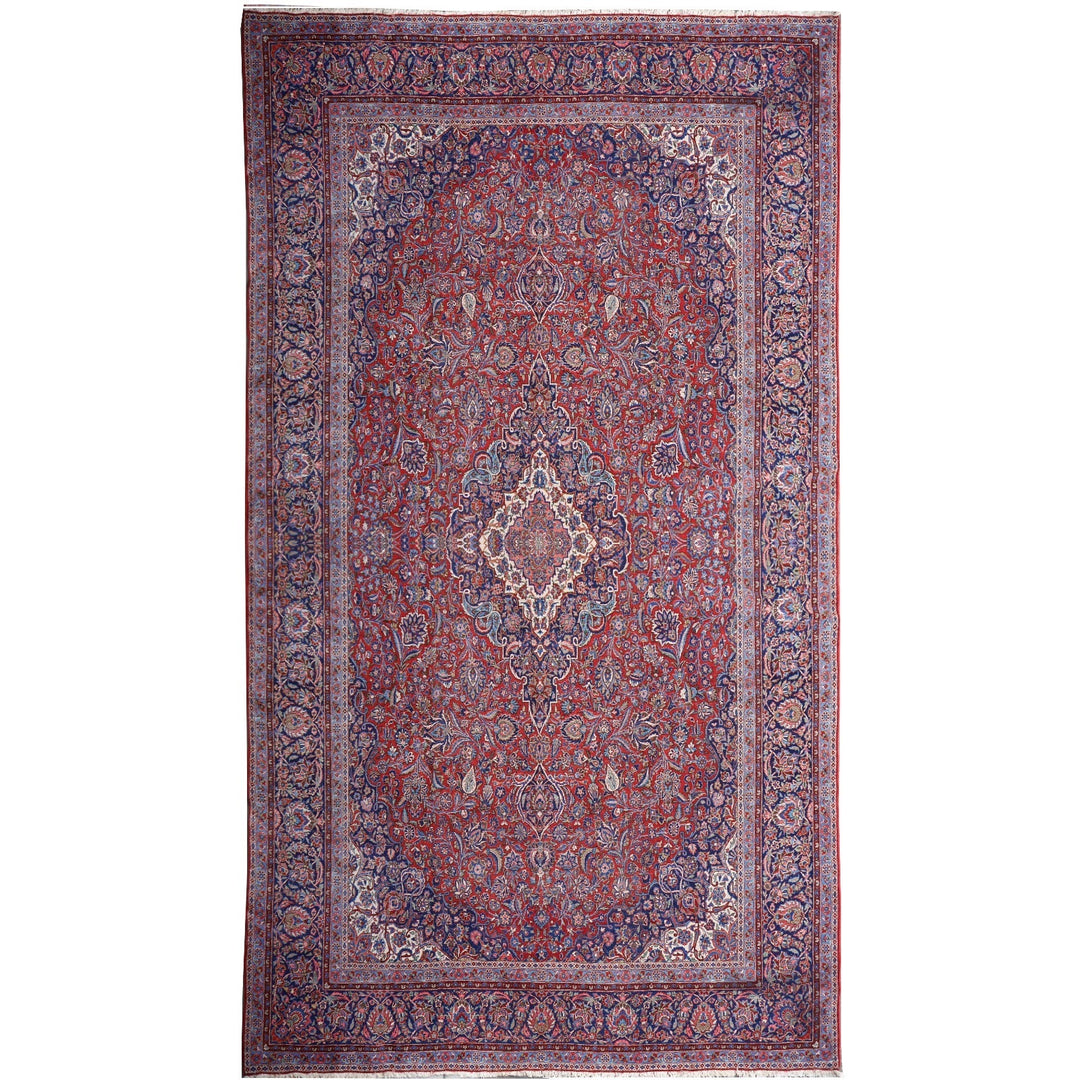Palatial Kashan antique oversize Persian rug 18 x 11 ft